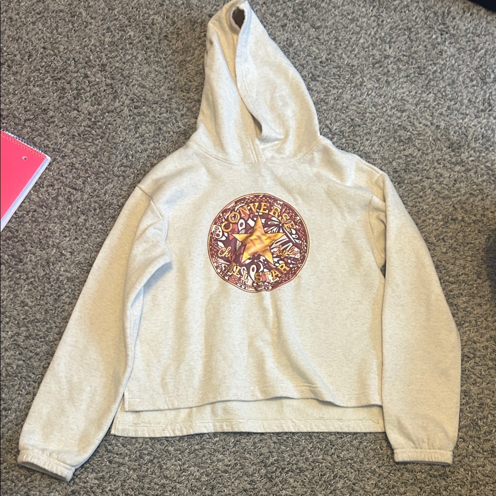 Converse Cream Hoodie with Graphic Print